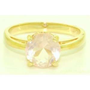  1.90 CTW Pink Quartz Ring 14K Yellow Gold: Jewelry