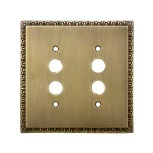   Double Push Button Light Switch Plate In Antique By Hand Finish