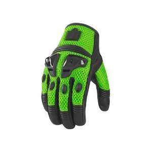    ICON JUSTICE MESH TEXTILE STREET GLOVES GREEN SM: Automotive