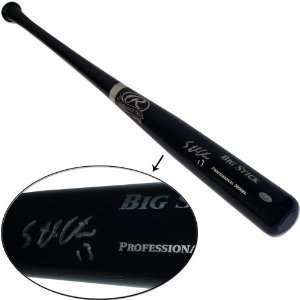  Starlin Castro Autographed Bat   Black Big Stick Sports 