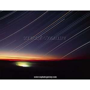  Star trails over Queen Charlotte city, Canada Canvas 