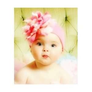  Jamie Rae Candy Pink Cotton Hat with Candy Pink Peony Size 