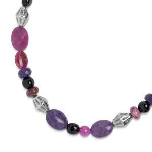 Carolyn Pollack Sterling Silver Fabulous Fuchsias 17 Beaded Necklace