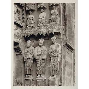  1927 Reims Rheims Cathedral Notre Dame Statues France 