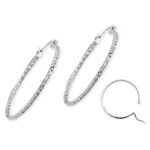    2 Inch Sterling Silver CZ Hoop Earrings: Portia Jewelry: Jewelry