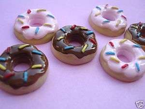 20 Doughnut Sprinkle Resin Flatback Button/cake/bow B65  