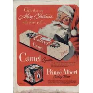   Camel Cigarettes and Prince Albert Tobacco Santa Christmas Ad, A3169