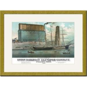  Gold Framed/Matted Print 17x23, Operated by Union Railroad 