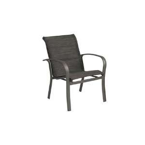 Woodard Fremont Padded Sling Dining Arm Patio Chair Stackable Hammered 
