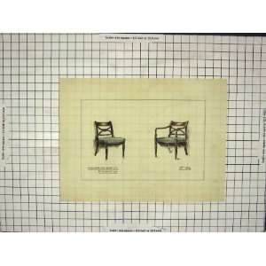  Holland And Sons Ltd Chairs No. 196 Antique Print