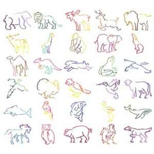  Animal Outline Embroidery Designs on CD Arts, Crafts 