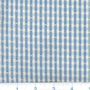  56 Wide Woven Gingham Check Blue Fabric By The Yard 