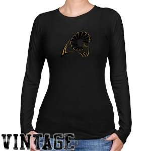  VCU Rams Ladies Black Distressed Logo Vintage Long Sleeve 