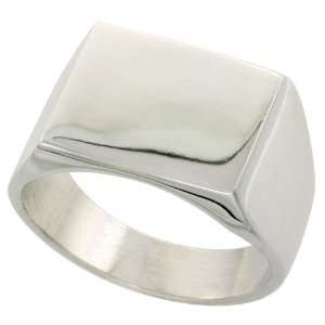    Sterling Silver Hand Made Solid Square Signet Ring size 9 Jewelry