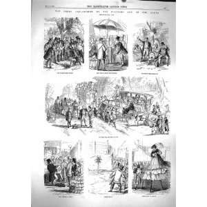  1860 DERBY HORSE RACING TRANSPORT PASSENGERS OLD PRINT 
