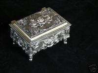 Isabella Casket Style Silver Plated Jewelry Bx Antiqued  