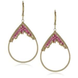   Kellin Spinel And 14k Gold Fill Beaded Open Teardrop Earrings Jewelry