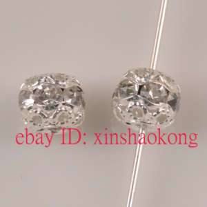 FREE SHIP 100pcs Silver Plated Crystal Spacers KS6097  