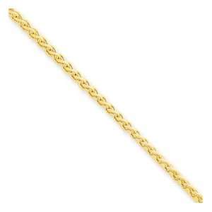  14k 2.25mm Spiga Chain Necklace   24 Inch   Lobster Claw 