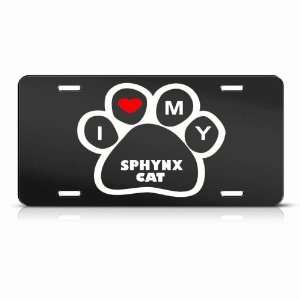 Sphynx Cats Black Novelty Animal Metal License Plate Wall Sign Tag