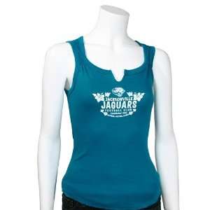   Jacksonville Jaguars Teal Ladies V notch Tank Top: Sports & Outdoors