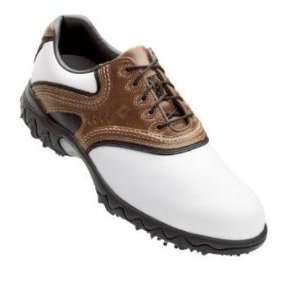  FootJoy Contour Golf Shoes Wht/Brown 54024 Wide 11.5 