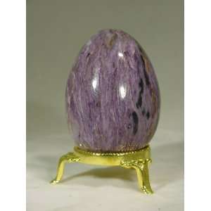  AAA Grade 3 Siberian Charoite Stone Egg Lapidary with 