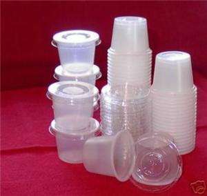 Souffle Cups and Lids 1oz. Plastic Combo 100 ea  