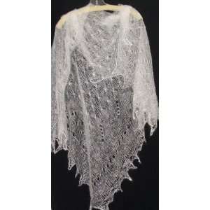  Russian Lace Knitted Shawl WHITE (#2068) 