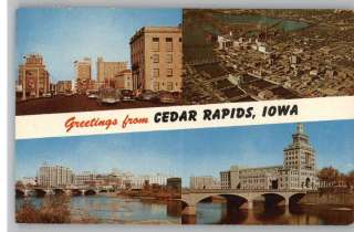 Postcard Greetings From Cedar Rapids,Iowa IA  