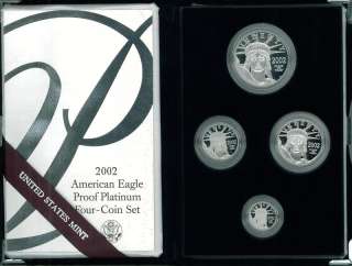 2002 W American Eagle Platinum 4 coin Proof Set  Gotta Sell  