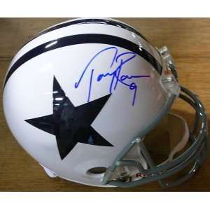  Tony Romo Autographed Helmet   Replica: Sports & Outdoors