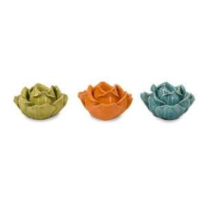  Chelan Flower Candle Holders in Gift Box   Set of 3: Home 