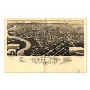  Historic Miles City, Montana, c. 1883 (M) Panoramic Map 