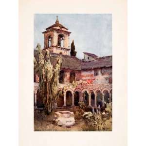 1908 Print Chiostro di Piona Church Water Well Ella Du Cane Religious 