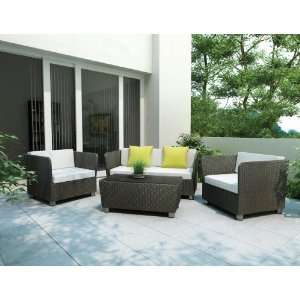   : Sonax PT 201 Soft Black 4 Piece Patio Lounge Set: Furniture & Decor