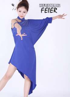 NEW Latin salsa tango Ballroom Dance Dress #D020 Blue  