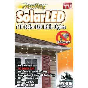  Solar LED White Icicle Lights 110 Bulbs: Home Improvement