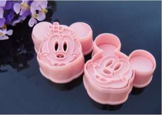 Mickey Minnie Mouse Cookie Cheese Cutter Mold Mould Pink F&S  