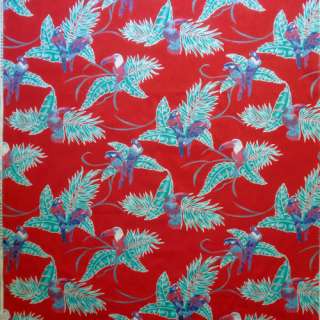 Hawaiian Print Fabric 100% Cotton 1/2 yard 44 wide TROPICAL BIRD 