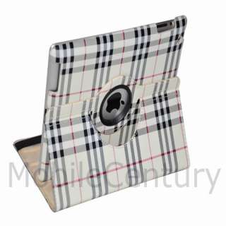   Stylish Magnetic Leather Case Smart Cover Stand Plaid Pink  