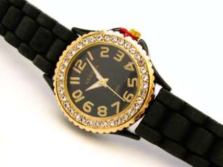 BlackGold Silicone Crystal Watch   Small Size