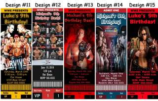 WWE Smackdown vs Raw ~ Birthday Party Ticket Invitations, Supplies 