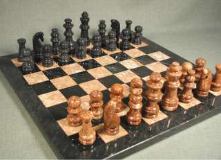 16 Black & Tan Marble Chess Set 96016BT  