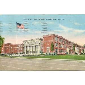 1940s Vintage Postcard Shortridge High School   Indianapolis Indiana