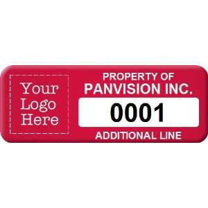  Custom Asset Label With Numbering, 0.75 x 2 Annealed 