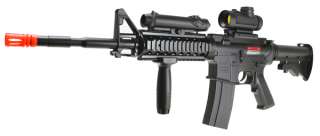 Rise M06A1 M4/M16 R.I.S. Auto Electric Airsoft Rifle w/ Scope, Goggles 