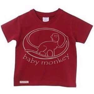  Baby Monkey Organic Maroon Toddler Tee with Gray Design 4T Baby