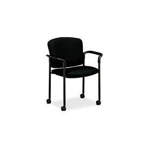  Hon Mobile Stacking Chairs with Arms with Black Upholstery 