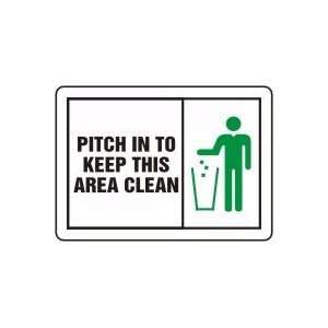   THIS AREA CLEAN (W/GRAPHIC) Sign   7 x 10 Plastic